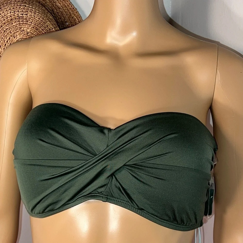 Kona Shore, NWT 32-34D/DD, Molded Bandeau Bikini Top, w/detachable strin…